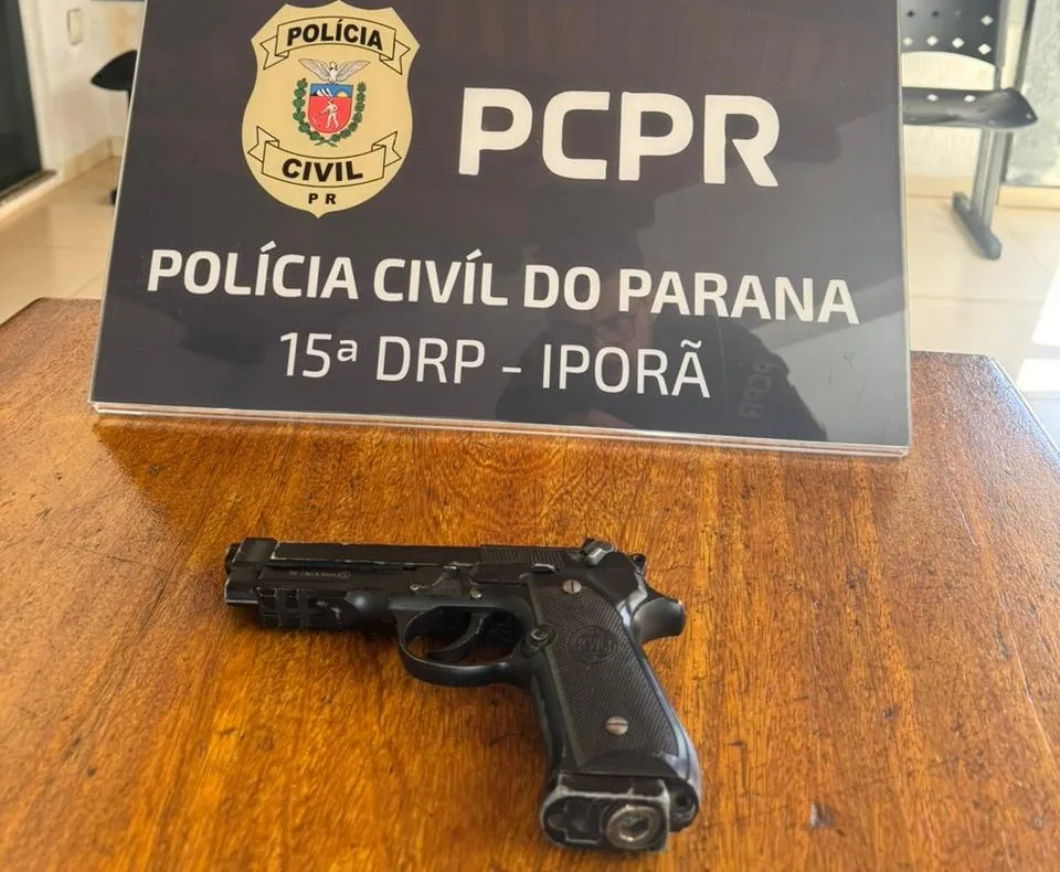 Polícia apreende arma de fogo exibida por professor em sala de aula em Iporã