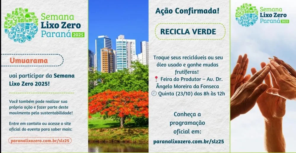 Semana Lixo Zero terá troca de recicláveis por mudas frutíferas