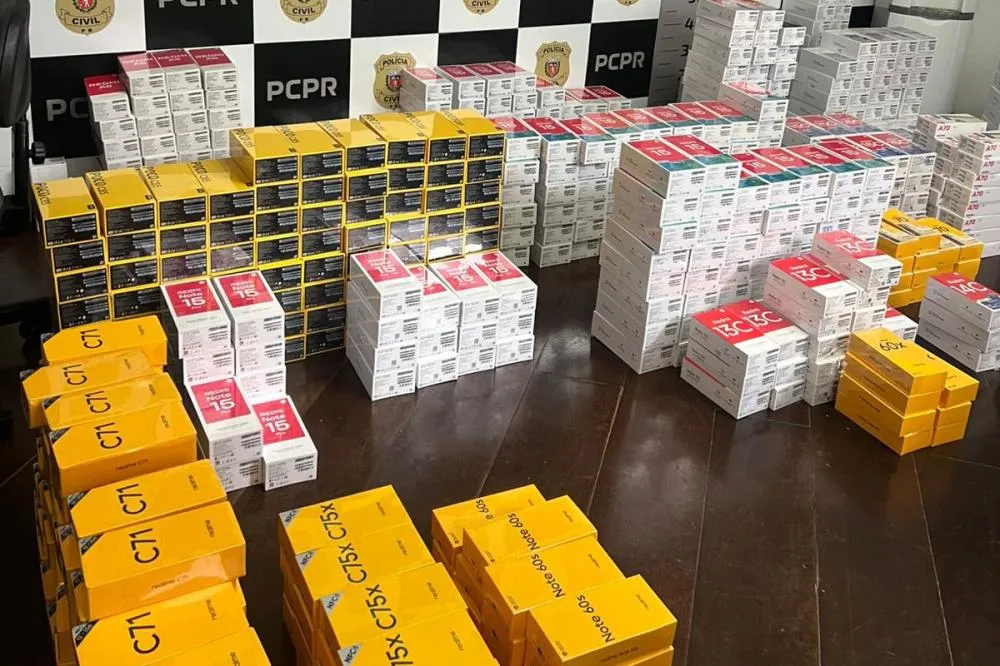 PCPR apreende 1,6 mil celulares sem procedência avaliados em R$ 3 milhões em Curitiba