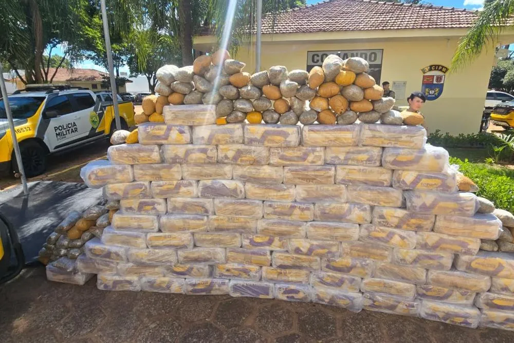PMPR apreende mais de 1 tonelada de maconha em Planaltina do Paraná