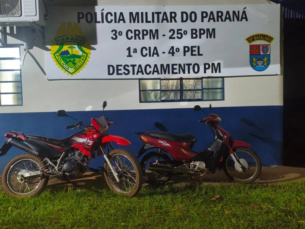 Polícia apreende motos com sinais de adulteração durante patrulhamento em Ivaté