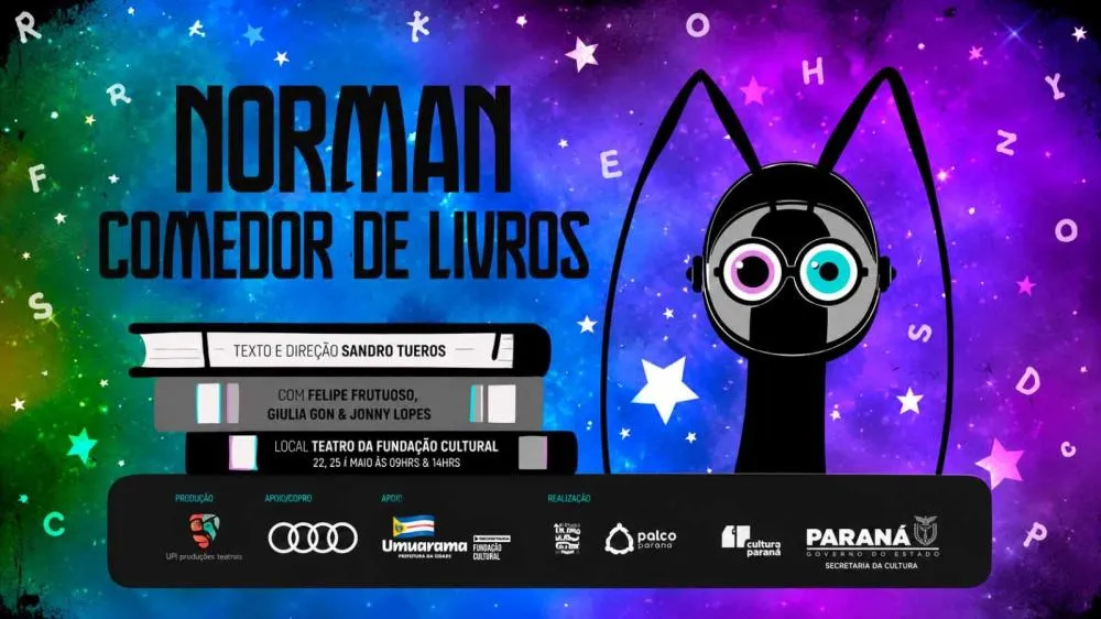 PalcoParaná traz espetáculo ‘Norman, Comedor de Livros’ a Umuarama