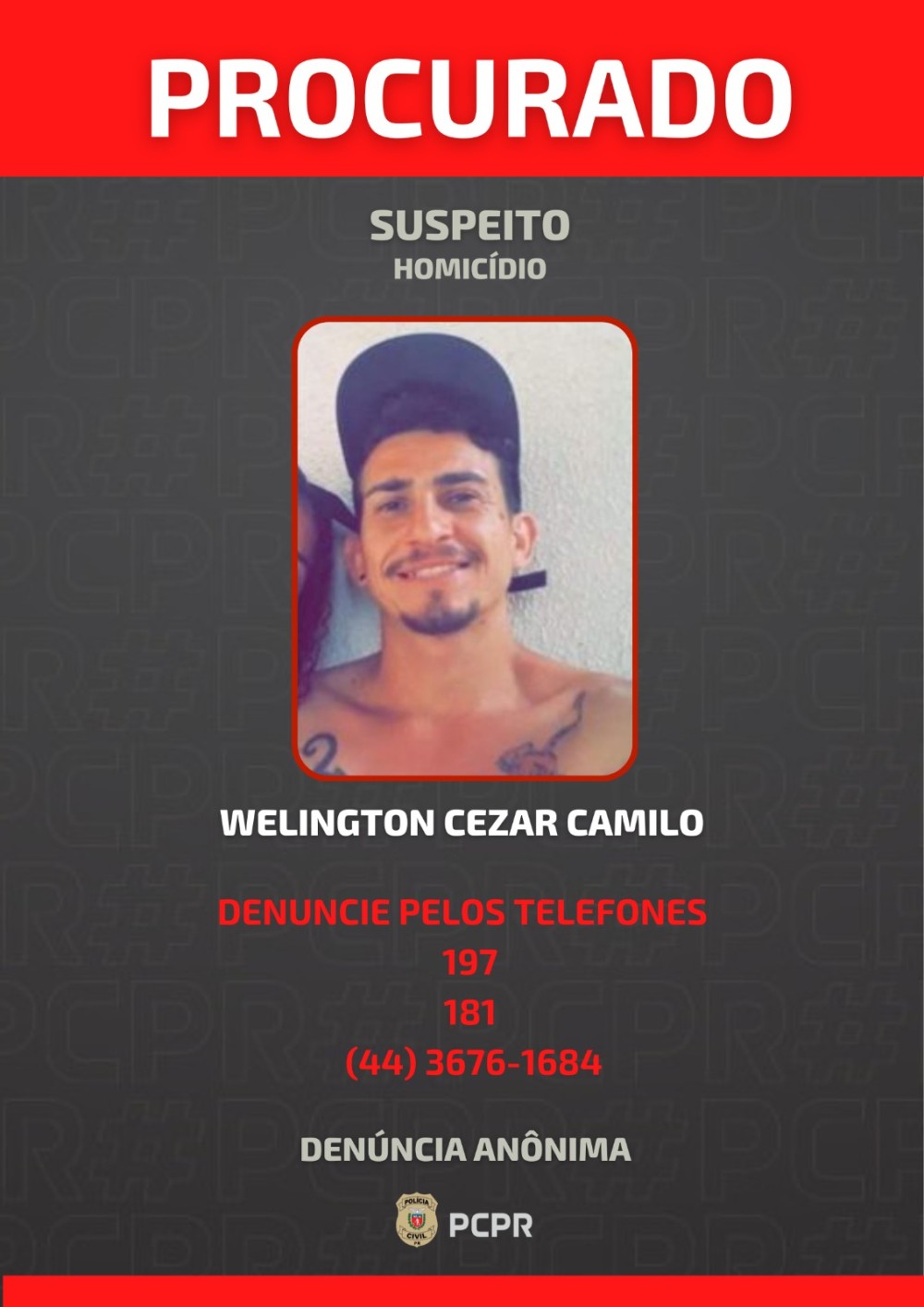 PCPR divulga fotos de foragidos por homicídios em Cruzeiro do Oeste