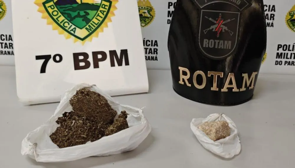 Abordagem da ROTAM em Cruzeiro do Oeste termina com dupla presa e drogas apreendidas