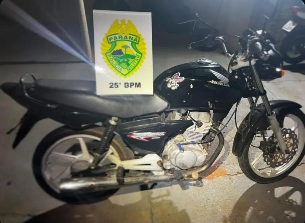 Tentativa de escapar de abordagem termina com moto recolhida e autuações em Iporã