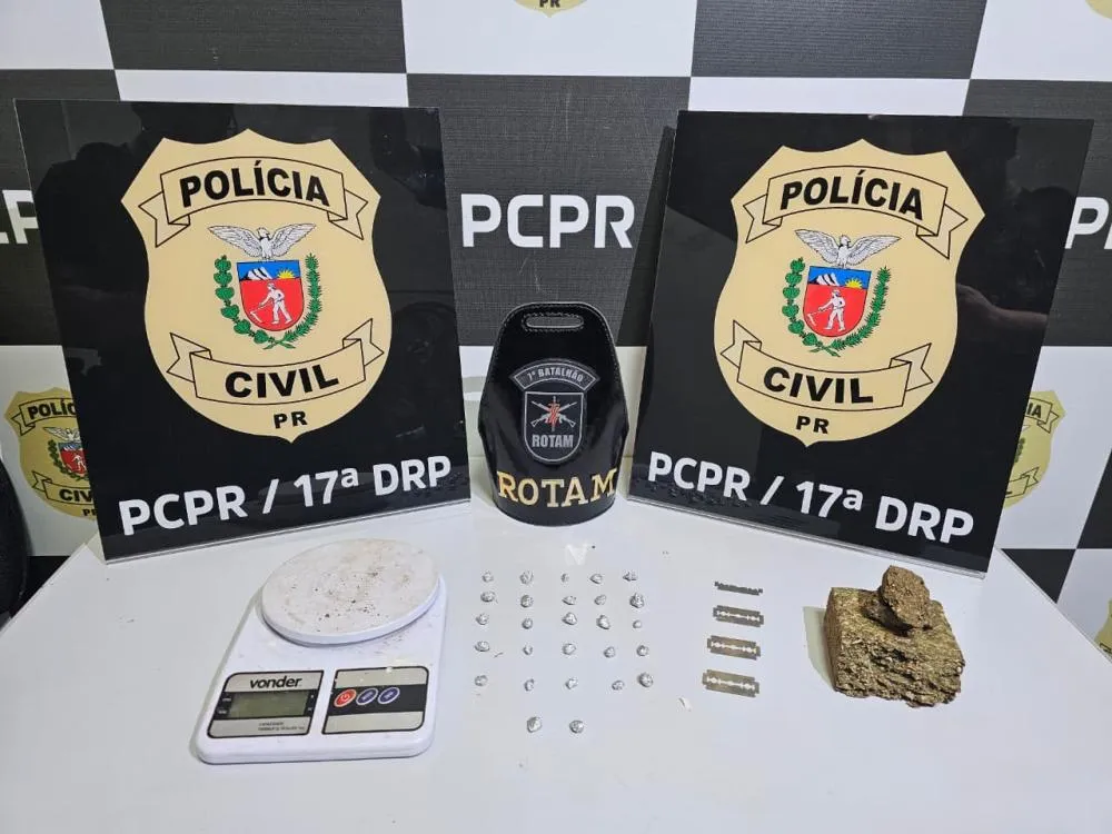 PCPR e ROTAM prendem jovem e apreendem adolescente por tráfico em Cruzeiro do Oeste