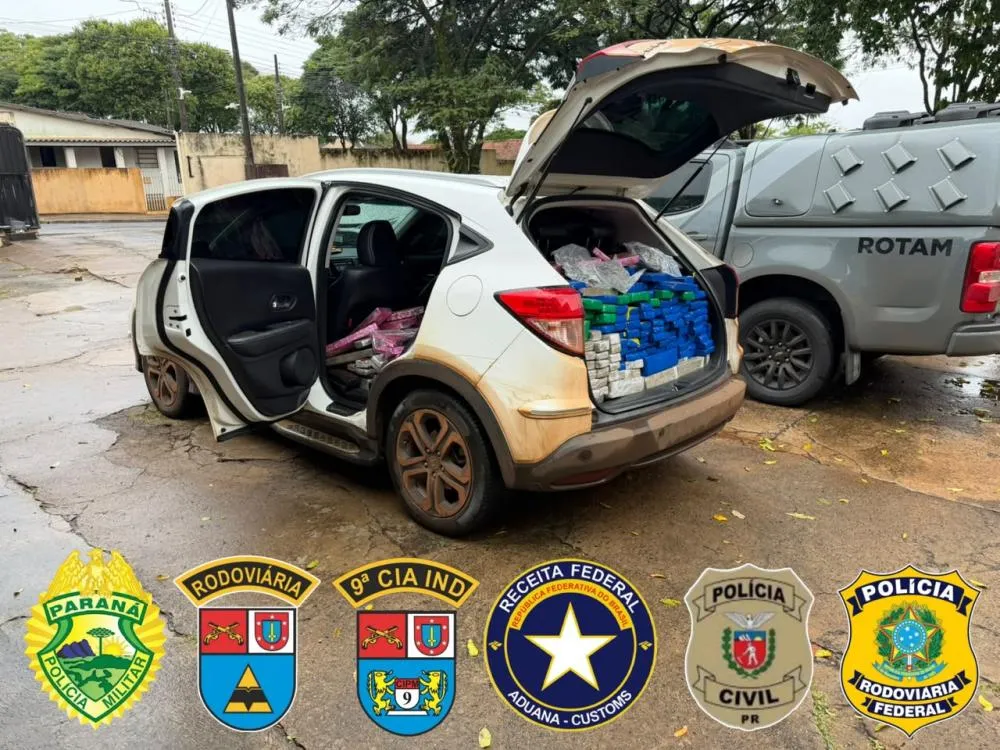 Cerco policial recupera SUV roubado e intercepta quase 600 quilos de drogas no Paraná