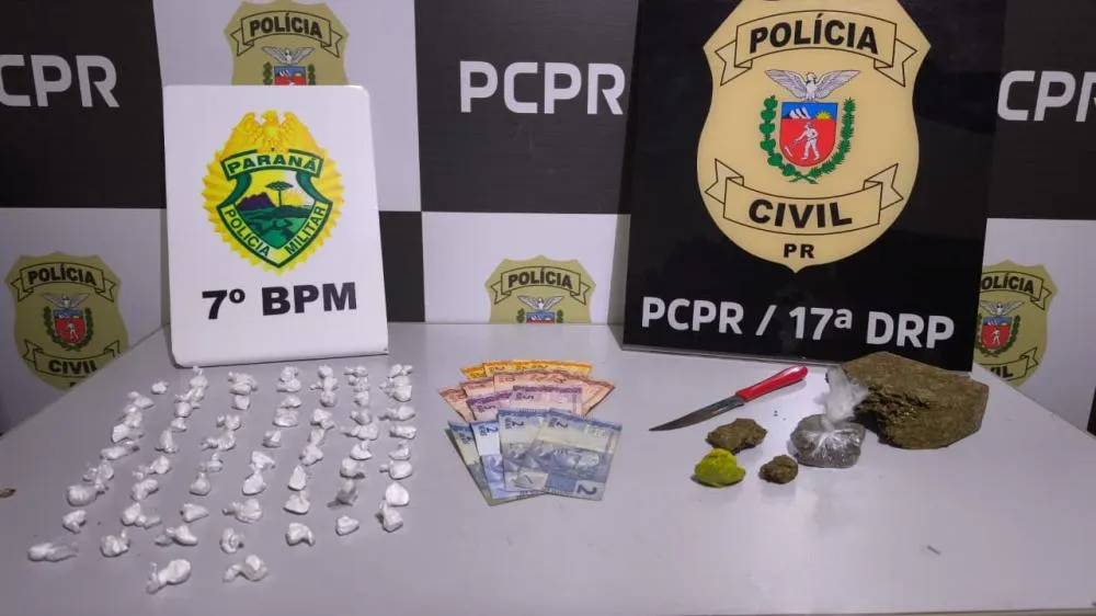 Procurado tenta fugir da PM e operação termina com duas prisões e drogas em Tapejara