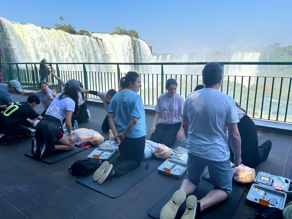 Treinamento. O Parque Nacional do Iguaçu recebeu a ação kids Save Live Brasil (KSLB)