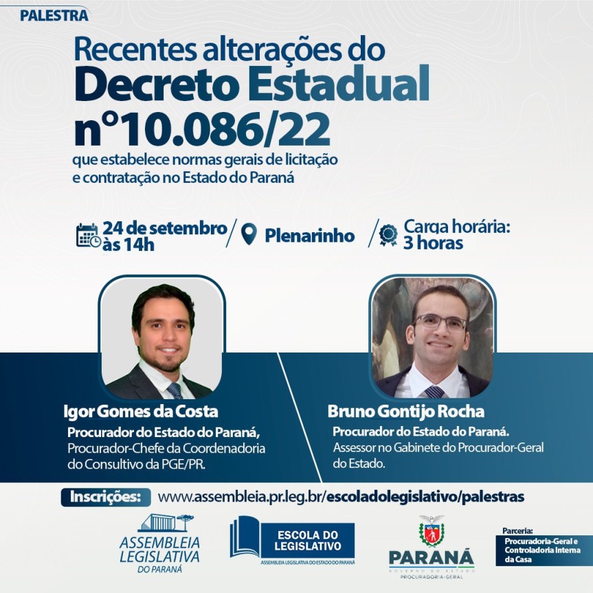 Alep abre inscrições para a palestra sobre alterações nas normas gerais de licitação e contratação no Paraná