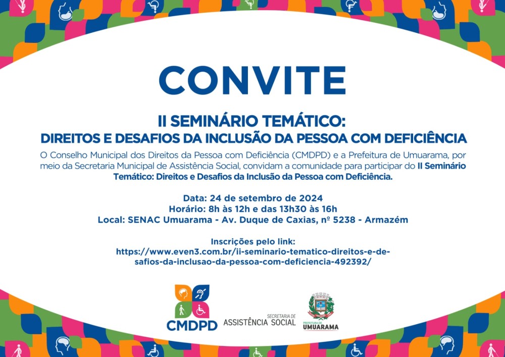 Seminário temático discutirá direitos e desafios para inclusão da pessoa com deficiência