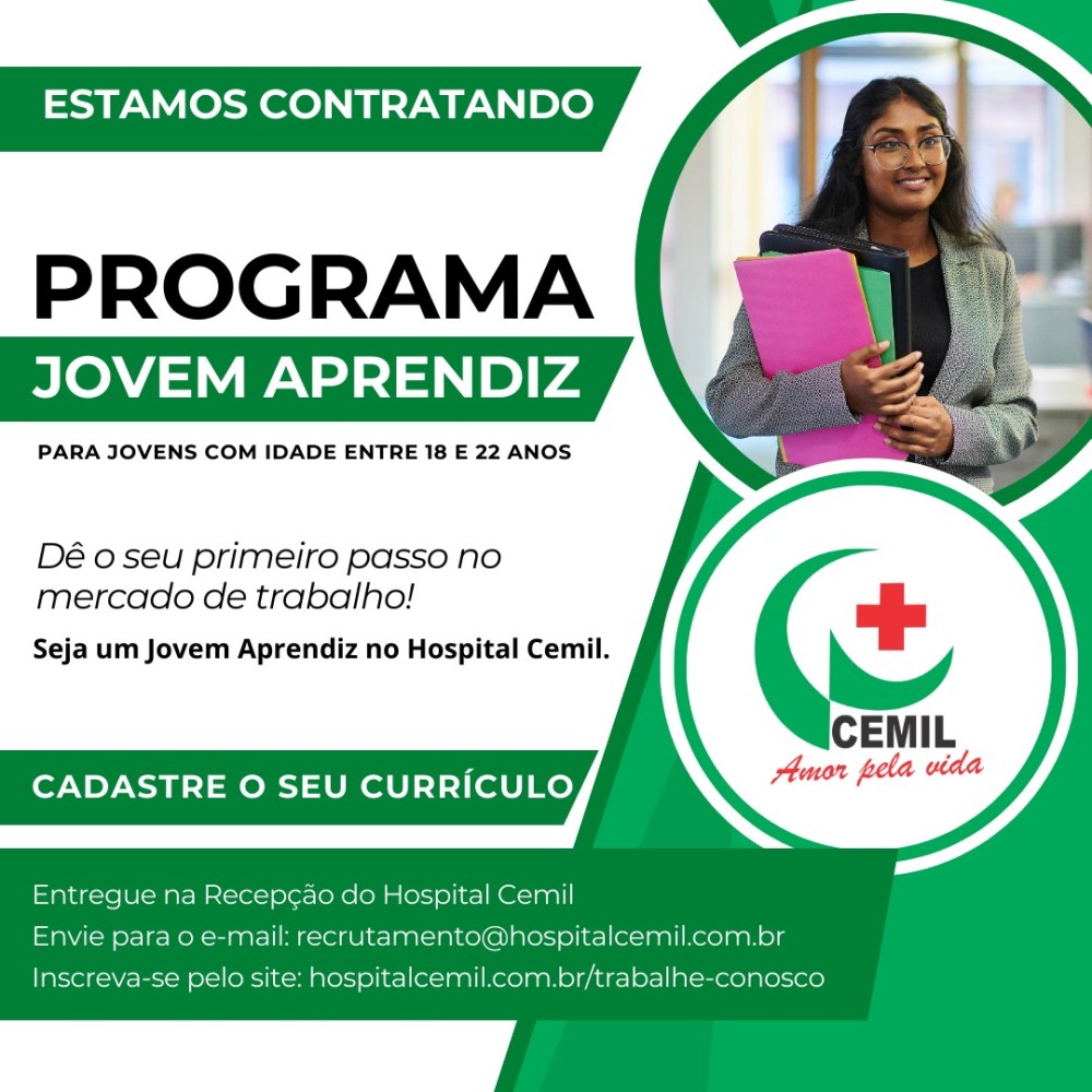 Hospital Cemil divulga quatro vagas para contratação de jovens aprendizes