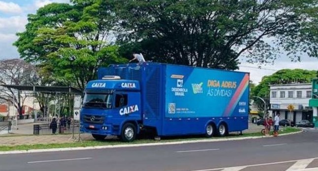 Caminhão da Caixa vai ficar uma semana em Umuarama para renegociações de dívidas