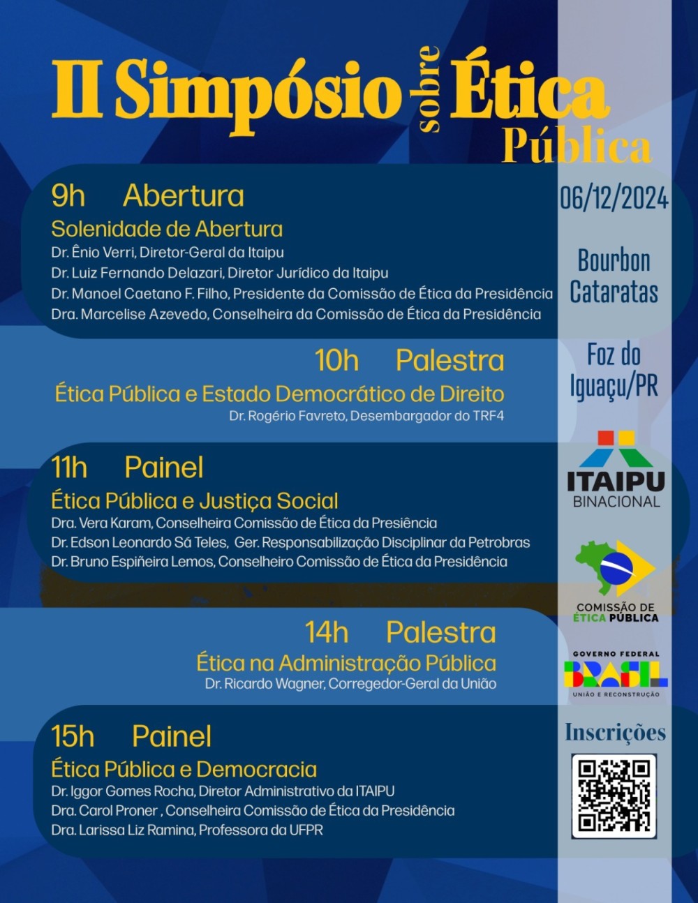 Itaipu e Comissão de Ética Pública do Governo Federal promovem simpósio em Foz do Iguaçu