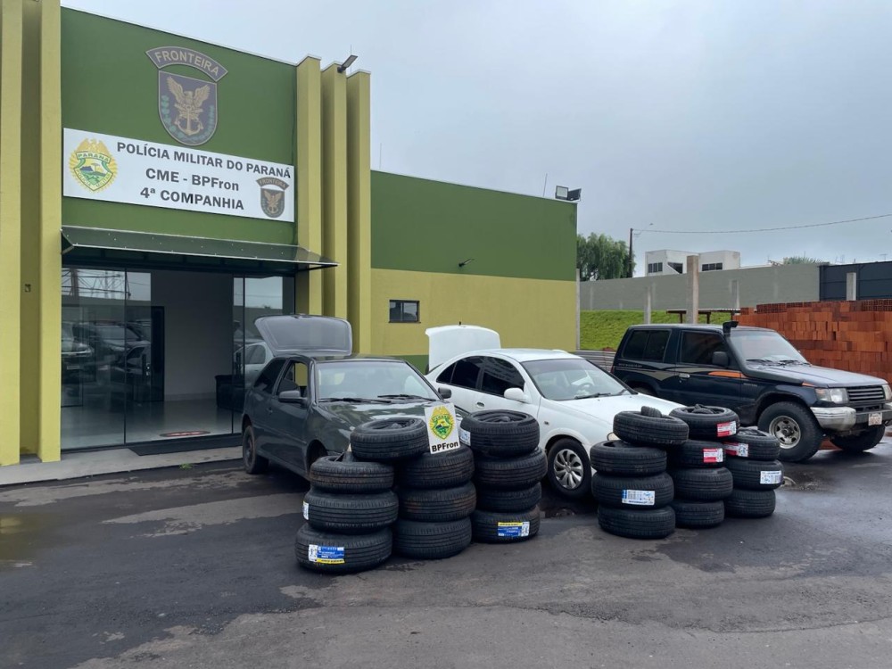 BPFron apreende veículos carregados com pneus contrabandeados na rodovia PR-323
