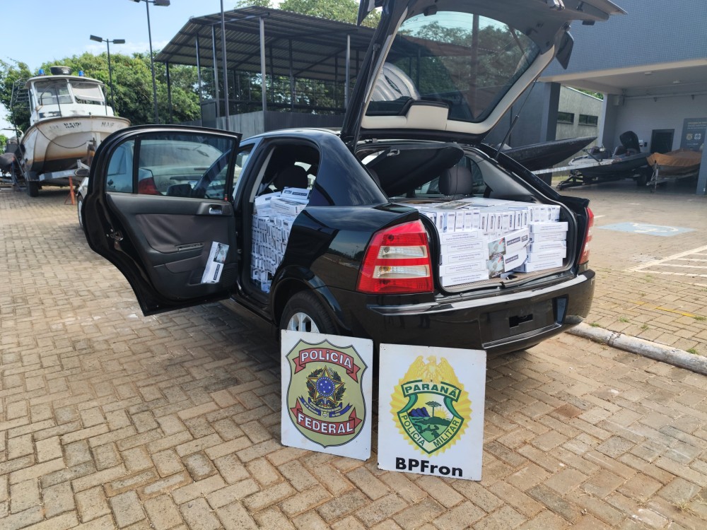 Após perseguição, PF e BPFron apreendem veículo com cigarros em Francisco Alves