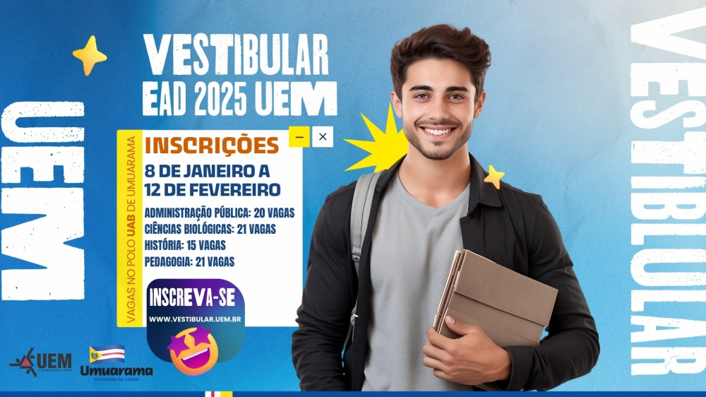UAB de Umuarama tem vagas gratuitas de graduações EaD ofertadas pela UEM