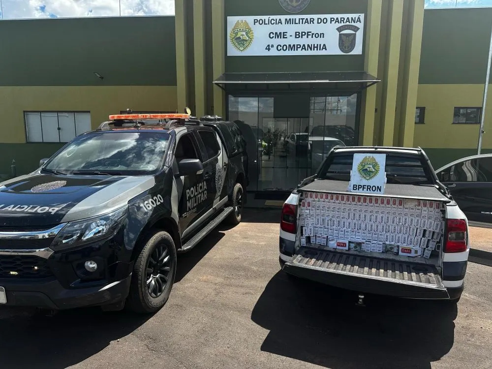 BPFron intercepta carro carregado com 1.100 pacotes de cigarros 