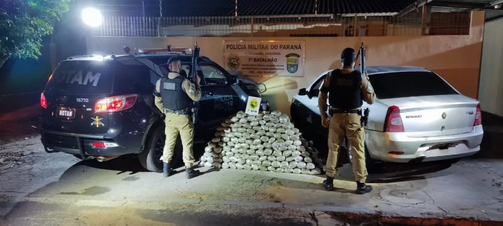 Abordagem do Rotam no Noroeste termina na apreensão de carregamento de maconha